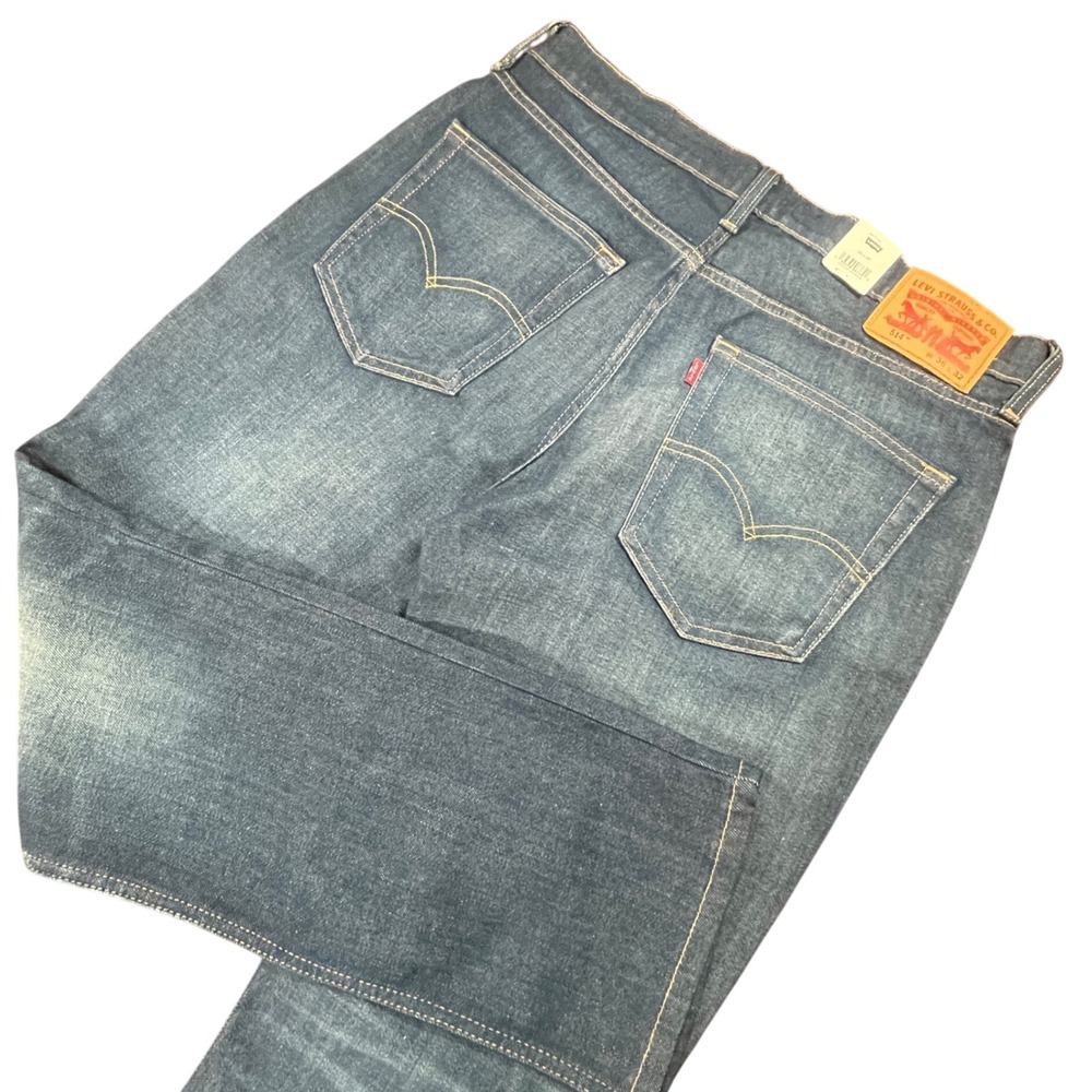 Levis 514 Straight Fit Mens Jeans 36x32 Fits 36x31 Nwt Light Acid Wash Blue